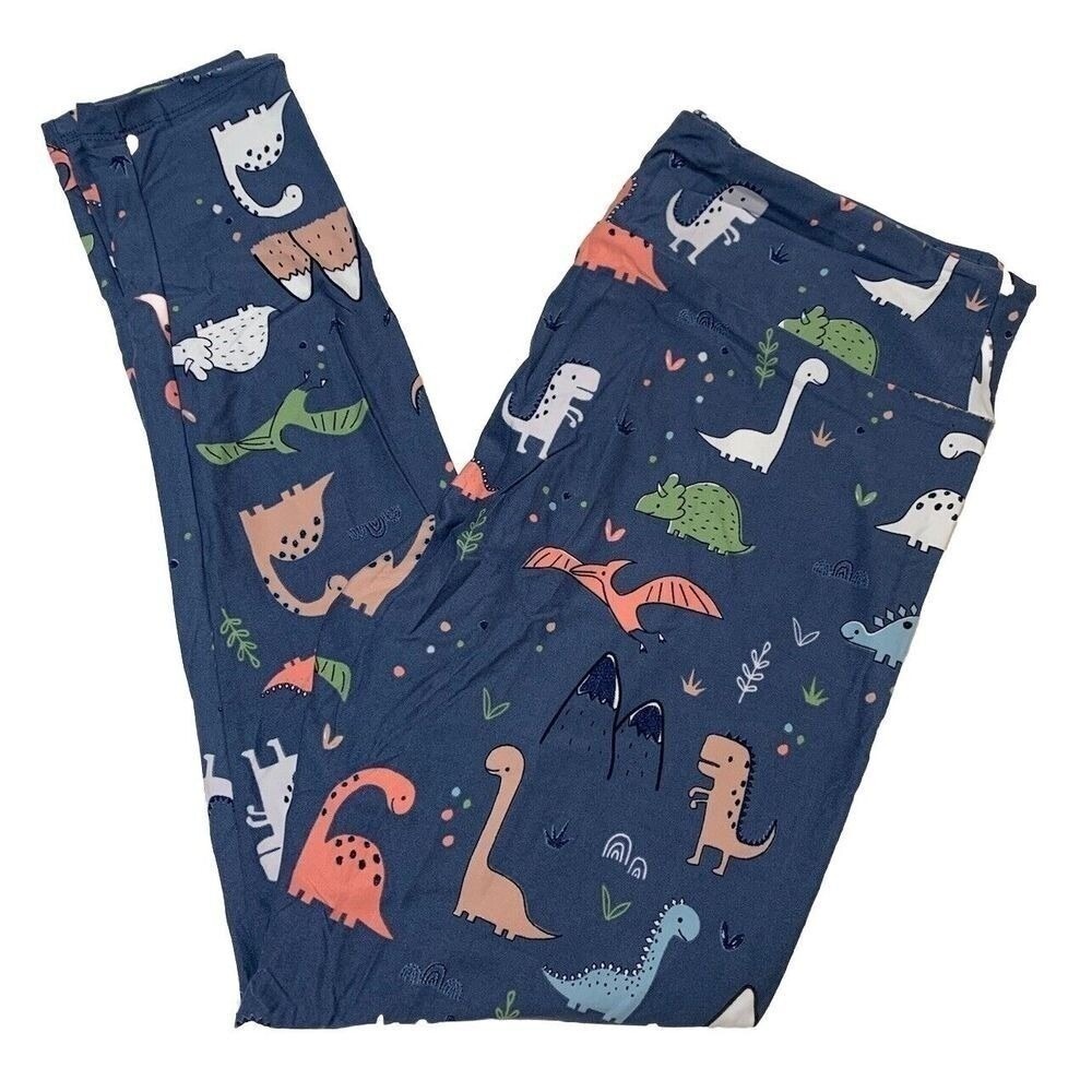 LuLaRoe Womens Leggings Size TC Adorable Happy Dinosaurs Tall And Curvy‎ NWT